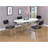 White And Chrome Oval Dining Table