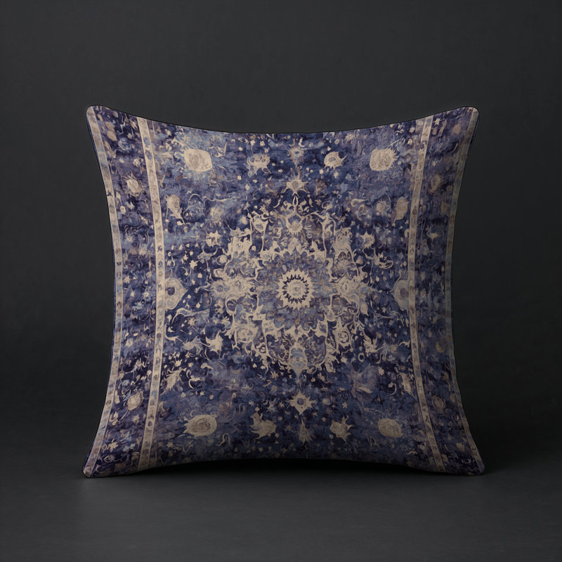 Coussin décoratif intérieur et extérieur Modern, Mauve floral 181, Carré 20 po