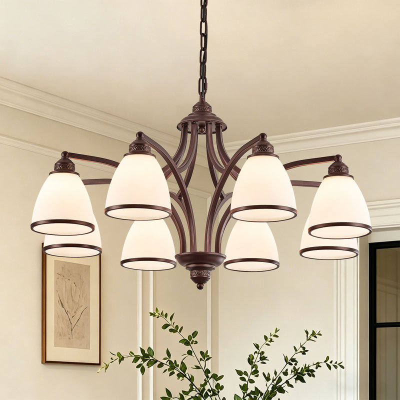 8-light Steel Dimmable Classic / Traditional Chandelier, Oil Rubbed Bronze