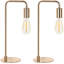 Ensemble de 2 lampes de table modernes, lampes de chevet industrielles rétro, or (ampoule non incluse)