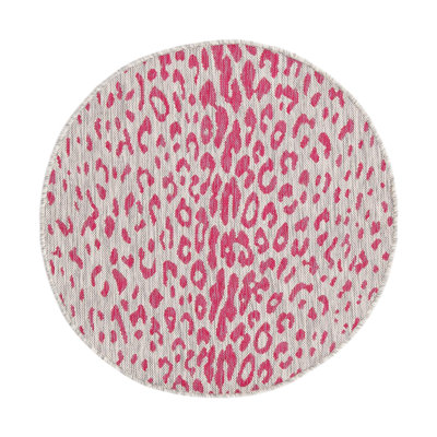 Tapis de safari d'extérieur rose et gris