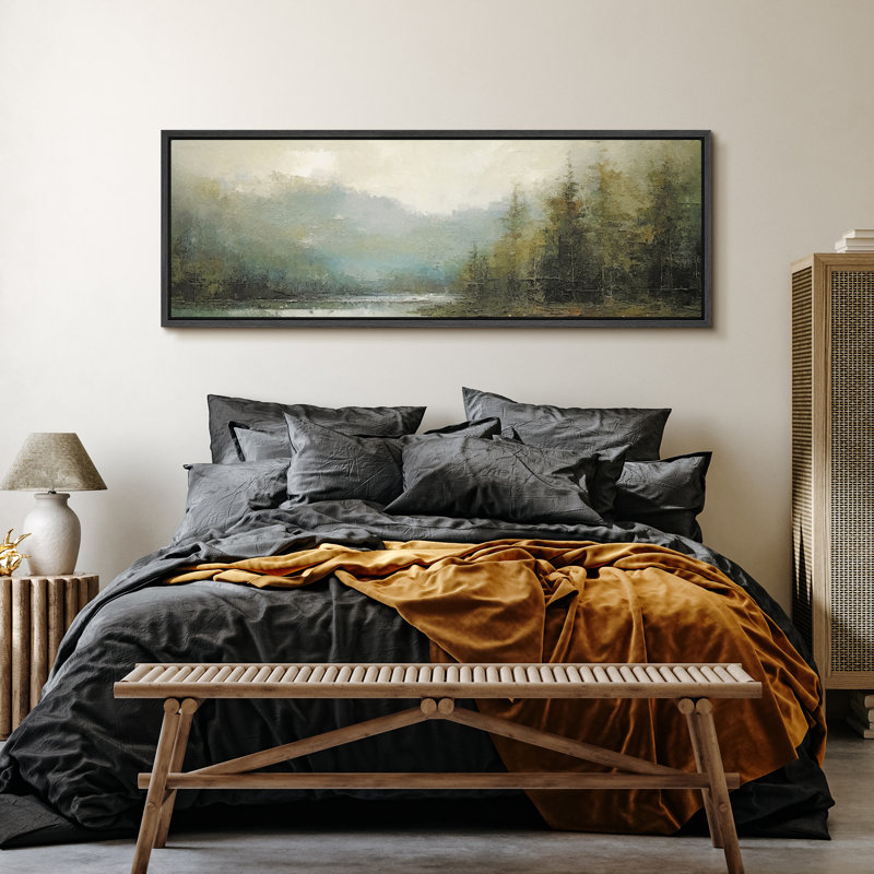 Tranquil River Andest, reproduction encadrée, H 20 po x l 60 po, Black