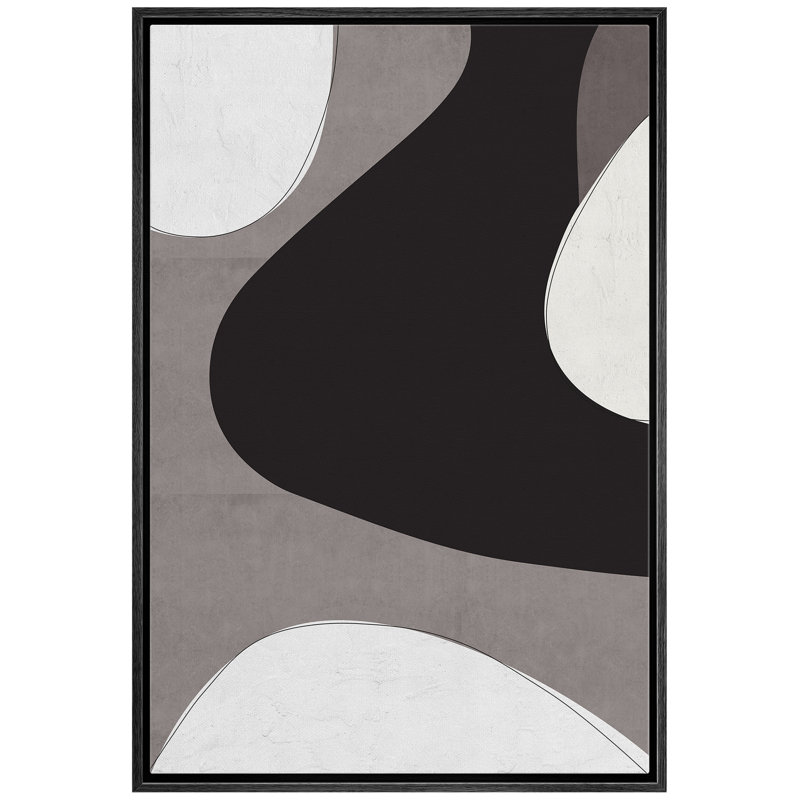 IDea4wall abstrait alternant foncé et beige forme EVA13, Noir, H 24 po x l 16 po x P 1,5 po