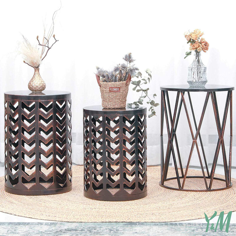 Table de bout Tyanne, Noir / Bronze