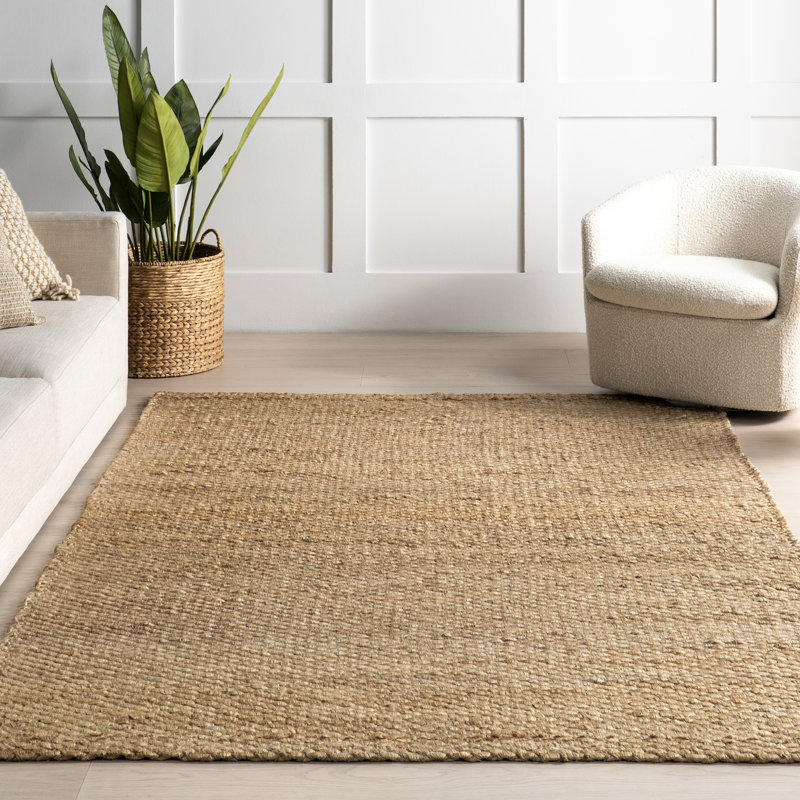 Jaramillo Annelynn Farmhouse Handmade Jute Natural Rug, Rectangle 6' x 9'