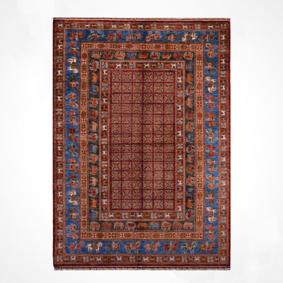 Original Hand Knotted Traditional Pattern Multi Colour Wool and Cotton Rug