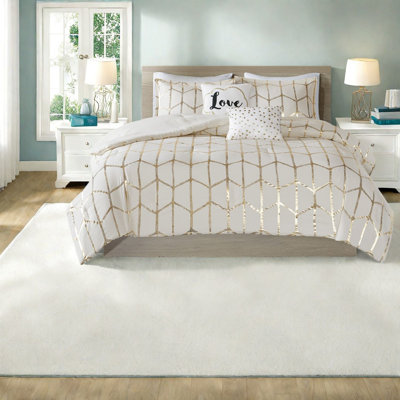 Ensembles de literie pour lit double en microfibre douce, confort métallique moderne pour la maison