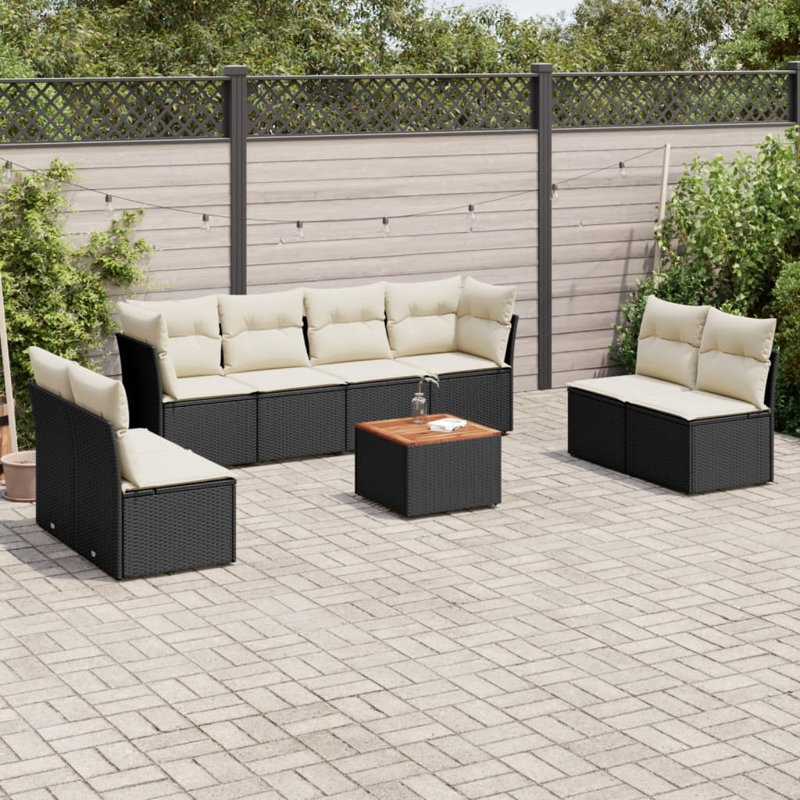 Ensemble de canapé de jardin Vidaxl - noir
