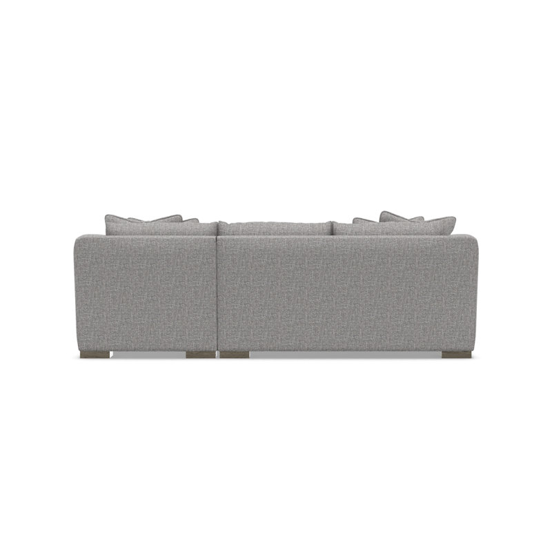 Gabi 3-Piece Fabric Sectional, Gray Polyester, 35" H x  105" W x 63.5" D, Right Hand Facing
