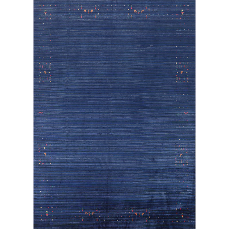 Tapis bleu fait à la main Gabbeh 9 x 11