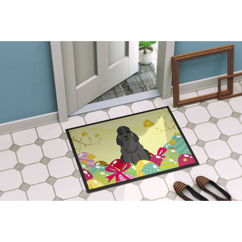 Saroyan Non-Slip Easter Outdoor Doormat, Black