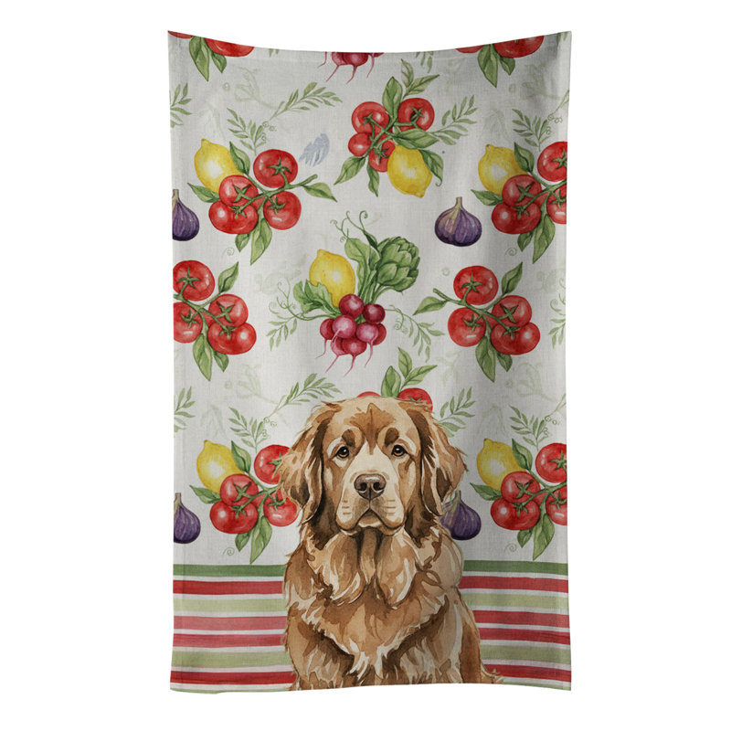 Brown Newfoundland Vegetables Kitchen Towel, Brown Newfoundland