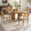 Ensemble de table de salle à manger extensible rétro 5 pièces avec 4 chaises rembourrées Retro