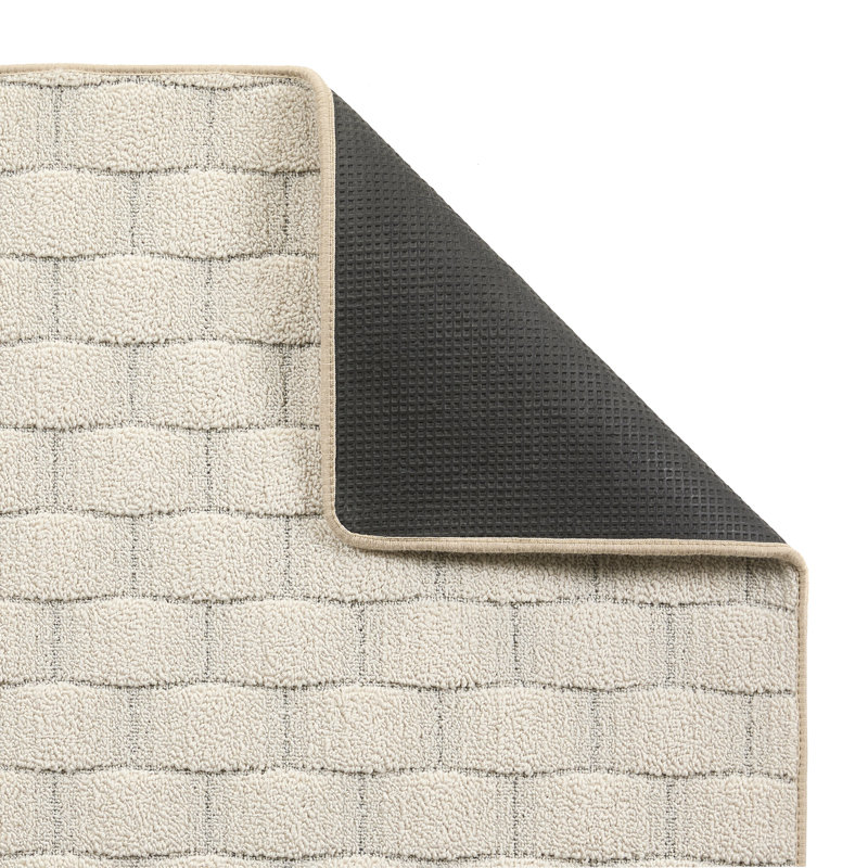 My Mat Sculptured Washable Basketweave Ivory Rug, Runner 67 x 150cm