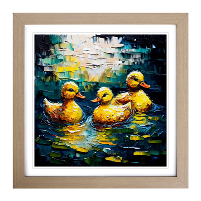 Rubber Ducks Palette Knife - Framed Print