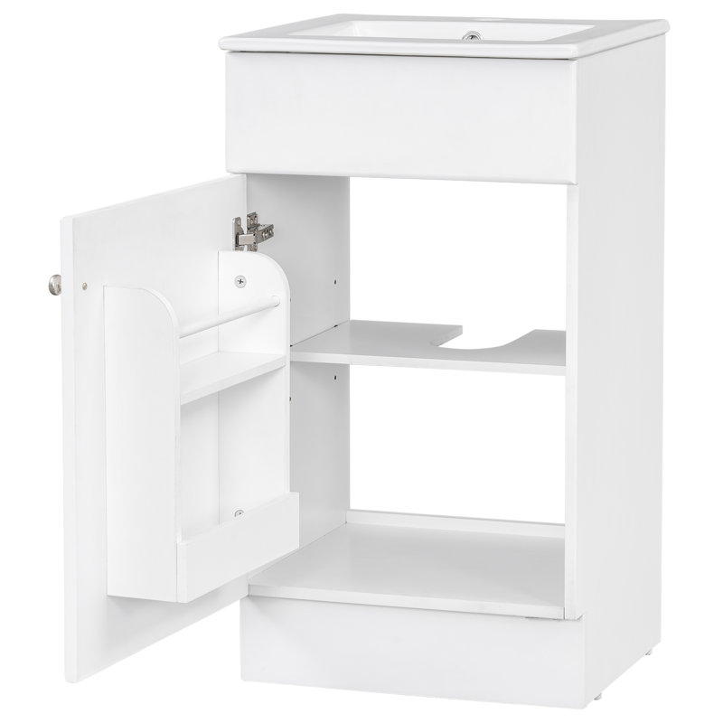 Meuble-lavabo simple 20 po avec comptoir en céramique, Blanc