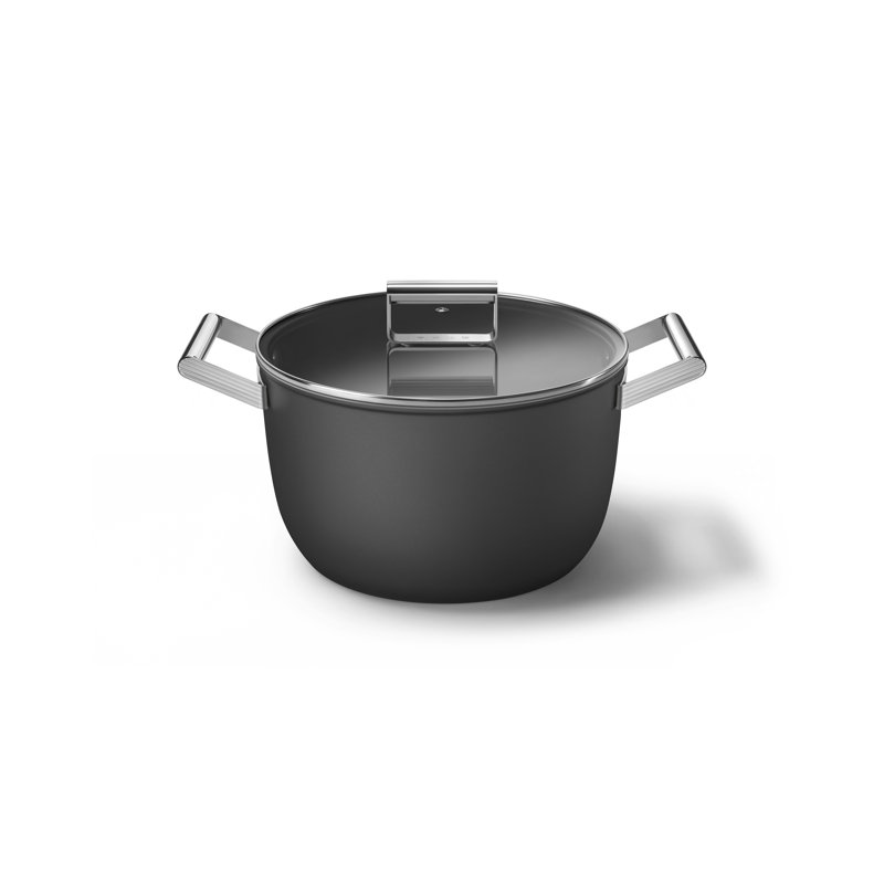 SMEG Casserole Dish w/ Lid, Black, 8.1365 qt.
