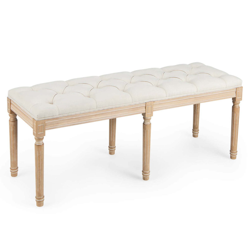 Banc rembourré en polyester Melvern, Beige