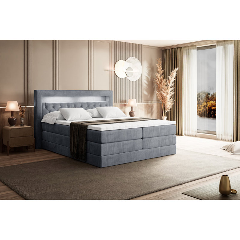 Bed, Grey, 120 x 200cm