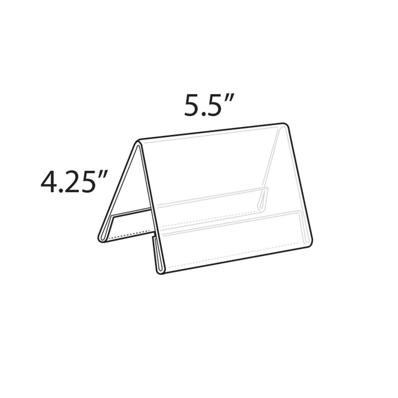 Clear Acrylic Two-Sided Landscape Desktop Holder, 4.25 x 5.5 inches