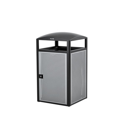 Industrial-Grade 55-Gallon Waste Receptacle Outdoor Trash Can with Access Door and Steel Panel Exterior