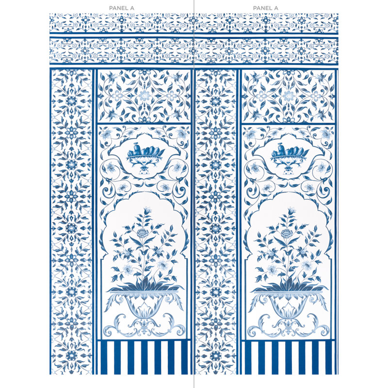 Schumacher x Marie-Anne Oudejans Mughal Garden Panel A