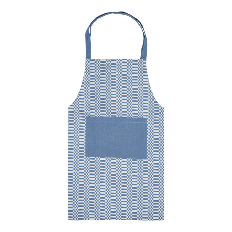 Cotton Chef Apron, White/Blue
