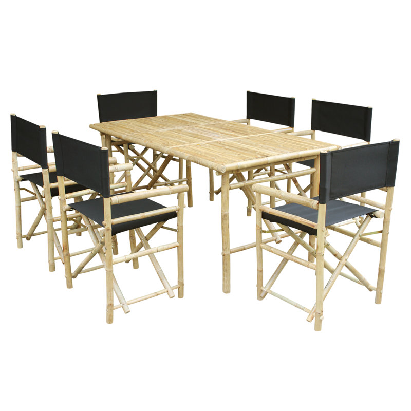 Collin Solid Wood Top Four Leg Dining Set, Black