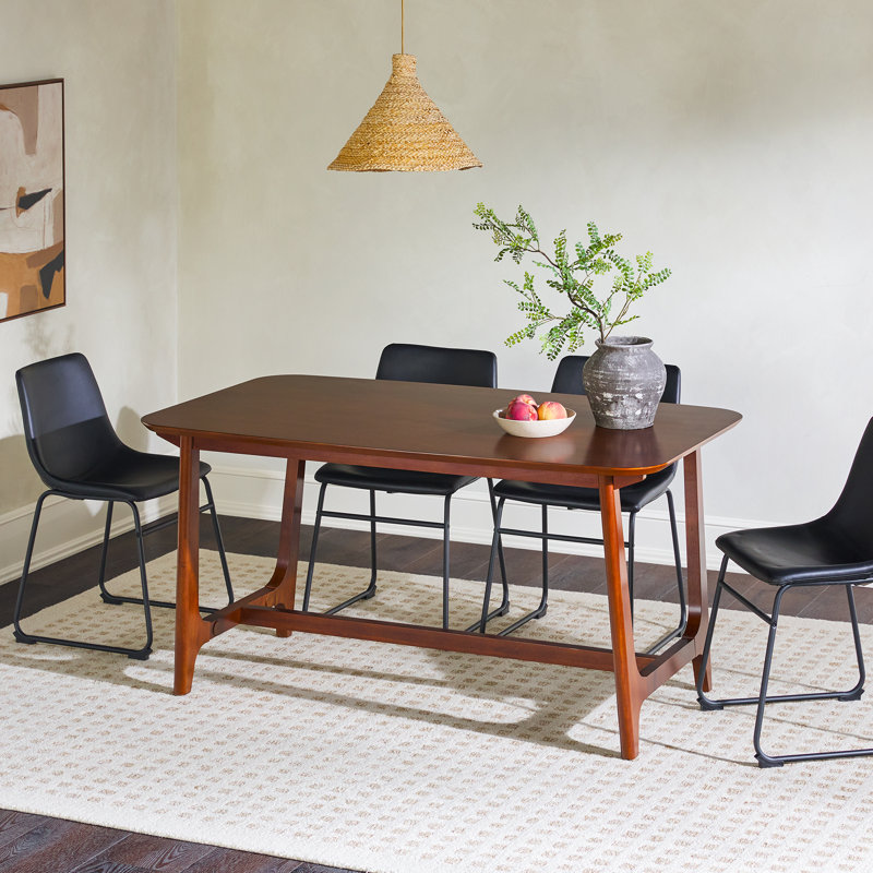Marrisha 59.5" Trestle Dining Table, Walnut