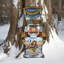 Enseigne murale de décoration murale/porte de Noël en bois casse-noisette Old World