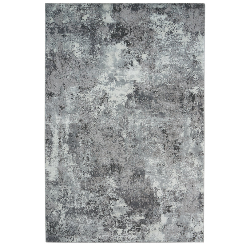 Abstract Machine Woven Gray Area Rug, Rectangle 200 x 290cm