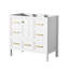 36'' Bathroom Vanity Without Sink, Solid Wood Frame Bathroom Storage Cabinet, Freestanding Vanity With 5 Drawers And Soft Closing Doors (NOT INCLUDE BASIN SINK )
