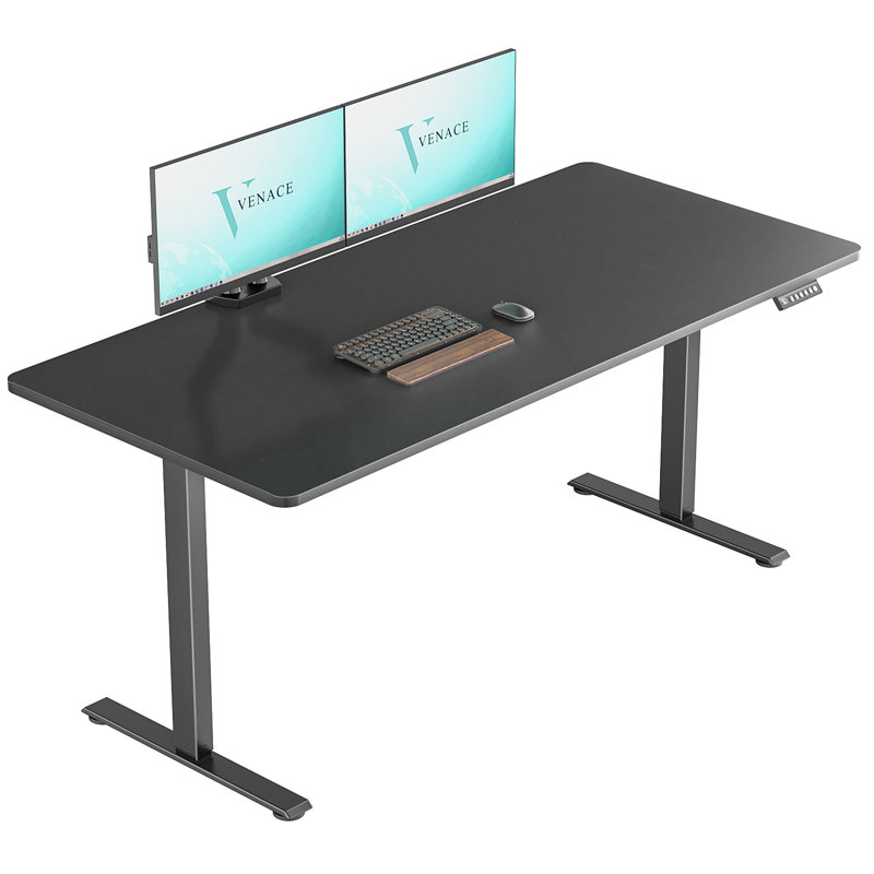 Bureau pour travailler debout, H 46,5 po x l 59 po x P 29,53 po, Noir, Noir