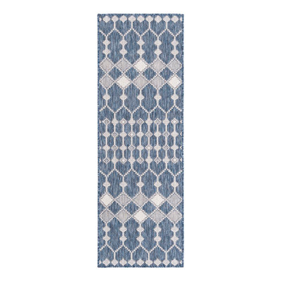 Tapis extérieur bleu Traliccio