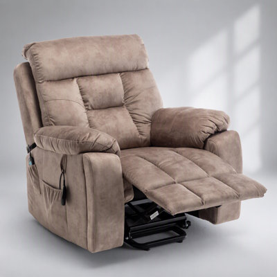 Fauteuil releveur électrique surdimensionné avec porte-gobelet dissimulé pour personnes âgées, meuble de salon confortable et durable