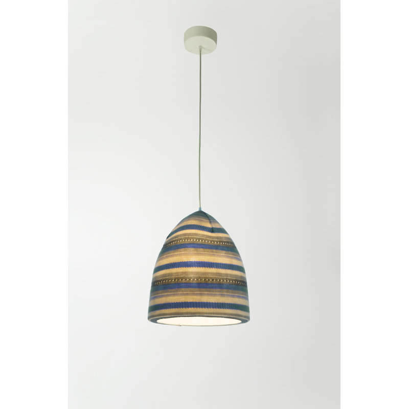 1 - Light Grey Bell Pendant, Blue