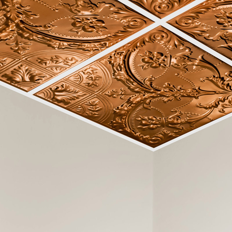 Dalle de plafond 2 pi x 2 pi en étain Great Lakes Saginaw (paquet de 5), Cuivre