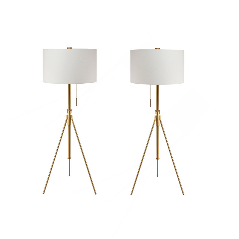 Lampe rétro sur pied 1pc Vintage, 57", Doré