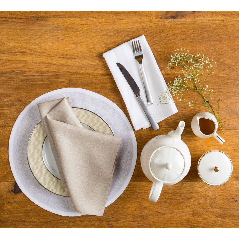 100% Pure Linen Dinner Napkins - Fete, Natural