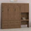 Lit escamotable avec armoire latérale réversible, éclairage DEL, tiroirs et tablettes de rangement multifonctionnelles Murphy-908055125