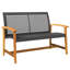 Banc de jardin vidaXL en poly rotin, bois d'acacia massif, métal-309836378
