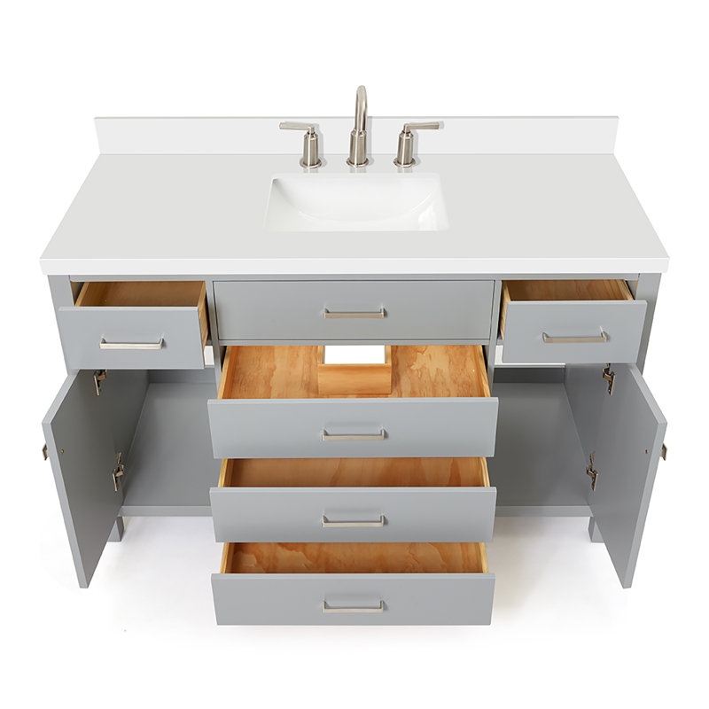 Ensemble de meuble-lavabo simple 55 po Abbate, gris