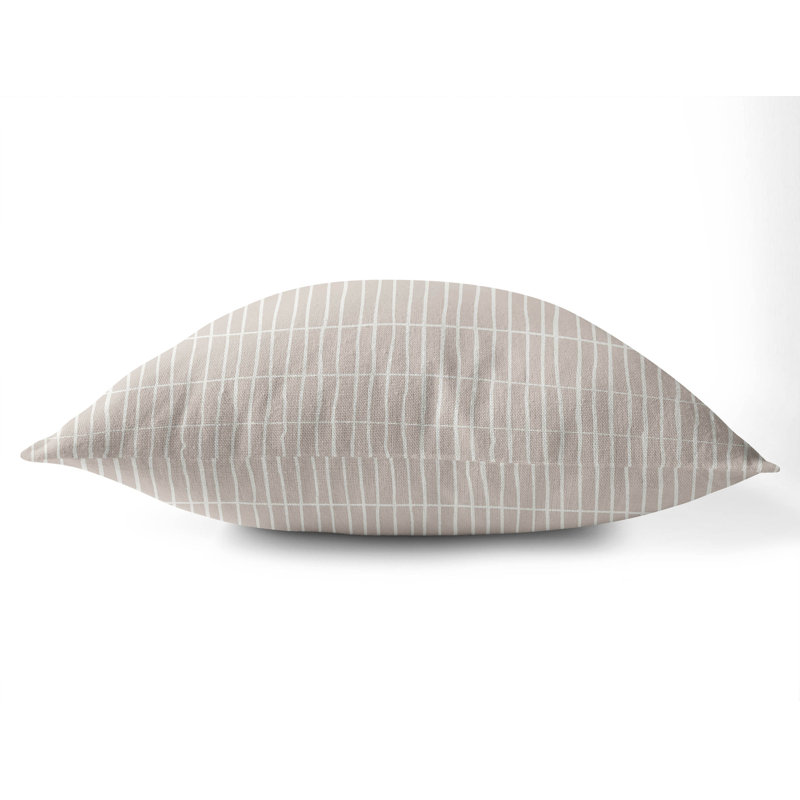 Coussin Snow Fence, H 18 po x l 18 po, Taupe / géométrique