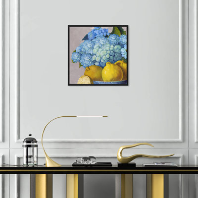 Hortensias et jour des citrons - Peinture