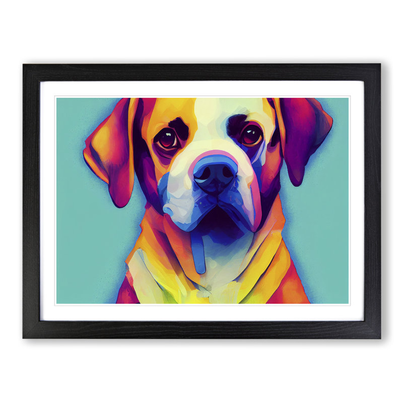Dog Vol.3 - Single Picture Frame Print, Black, 46cm H x 64cm W