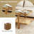 2-tier Rustic Coffee Table With Storage Tempered Glass Tabletop Pe Rattan Shelf 