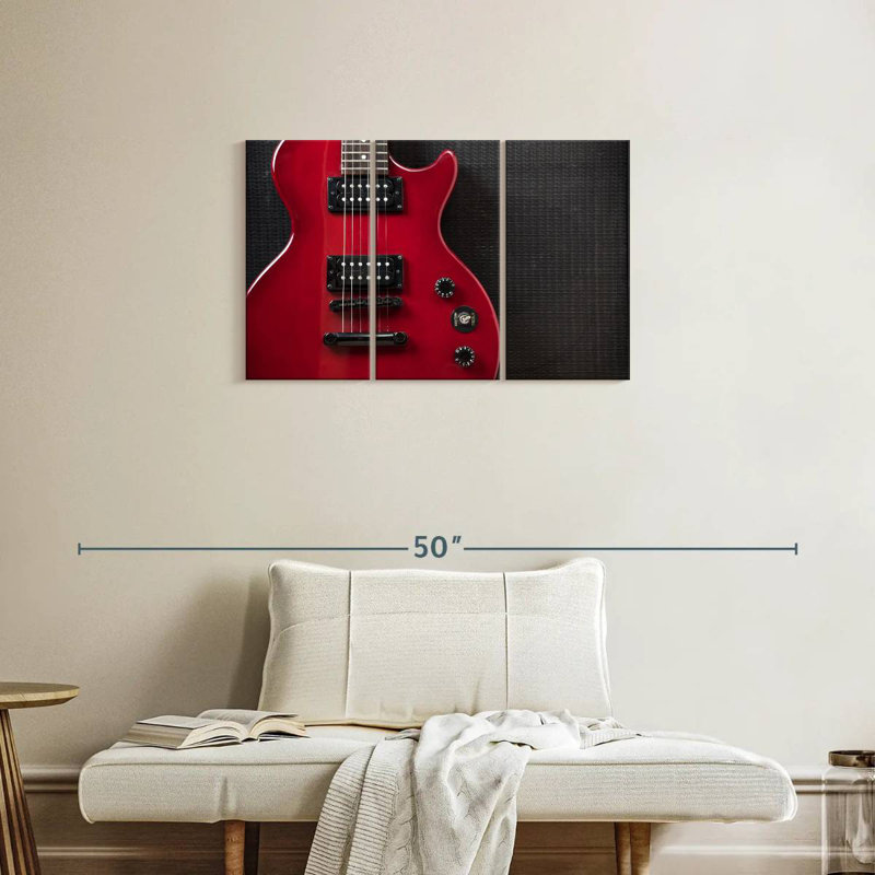 Guitare électrique Abarca Shiny Red, H 20 po x l 33 po
