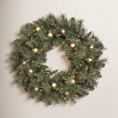 Pvc Greenery Pre-Lit Belgium Wreath