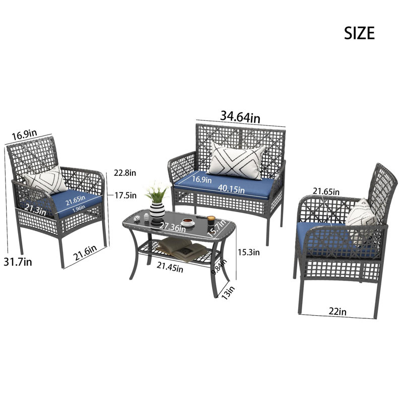 Ensembles repas pour patio, Bleu