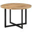 Radu Mango Round Wood Top Dining Table with Iron Base